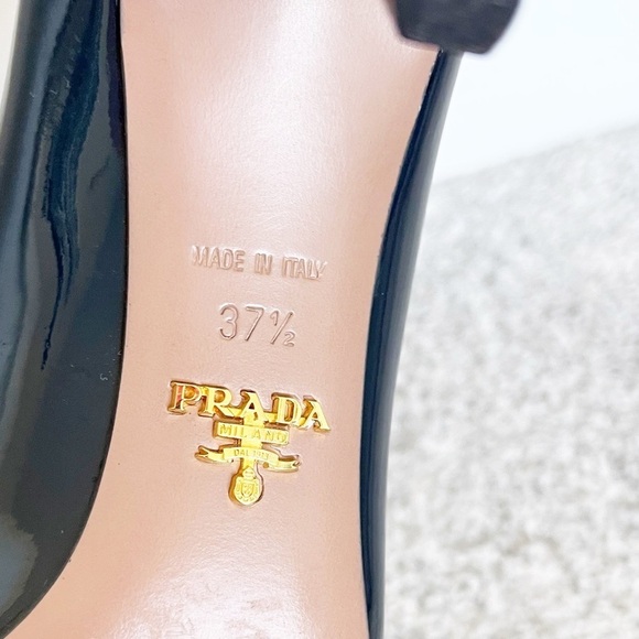 Prada Black and Navy Cap Toe Heels - Picture 9 of 10